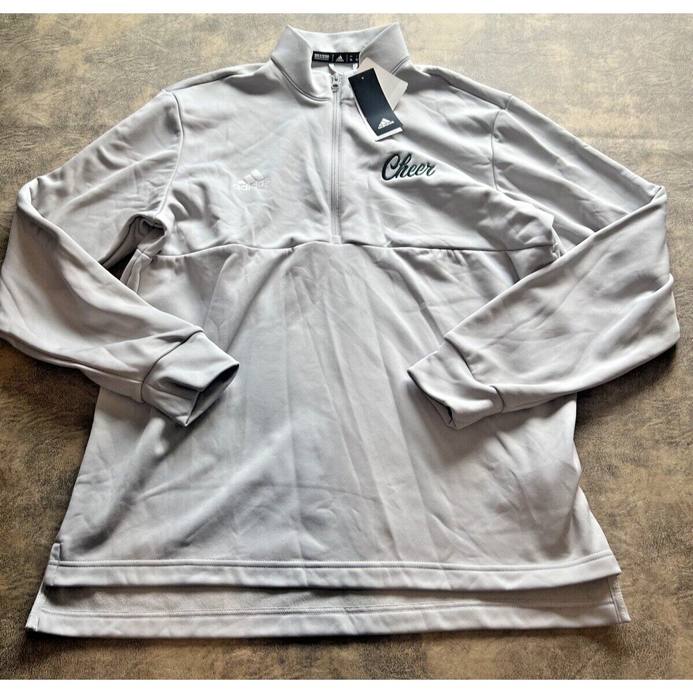 adidas Pullover Men's XL Gray Cheerleading Dad‎ Fleece Cheer Spartan Green Shirt